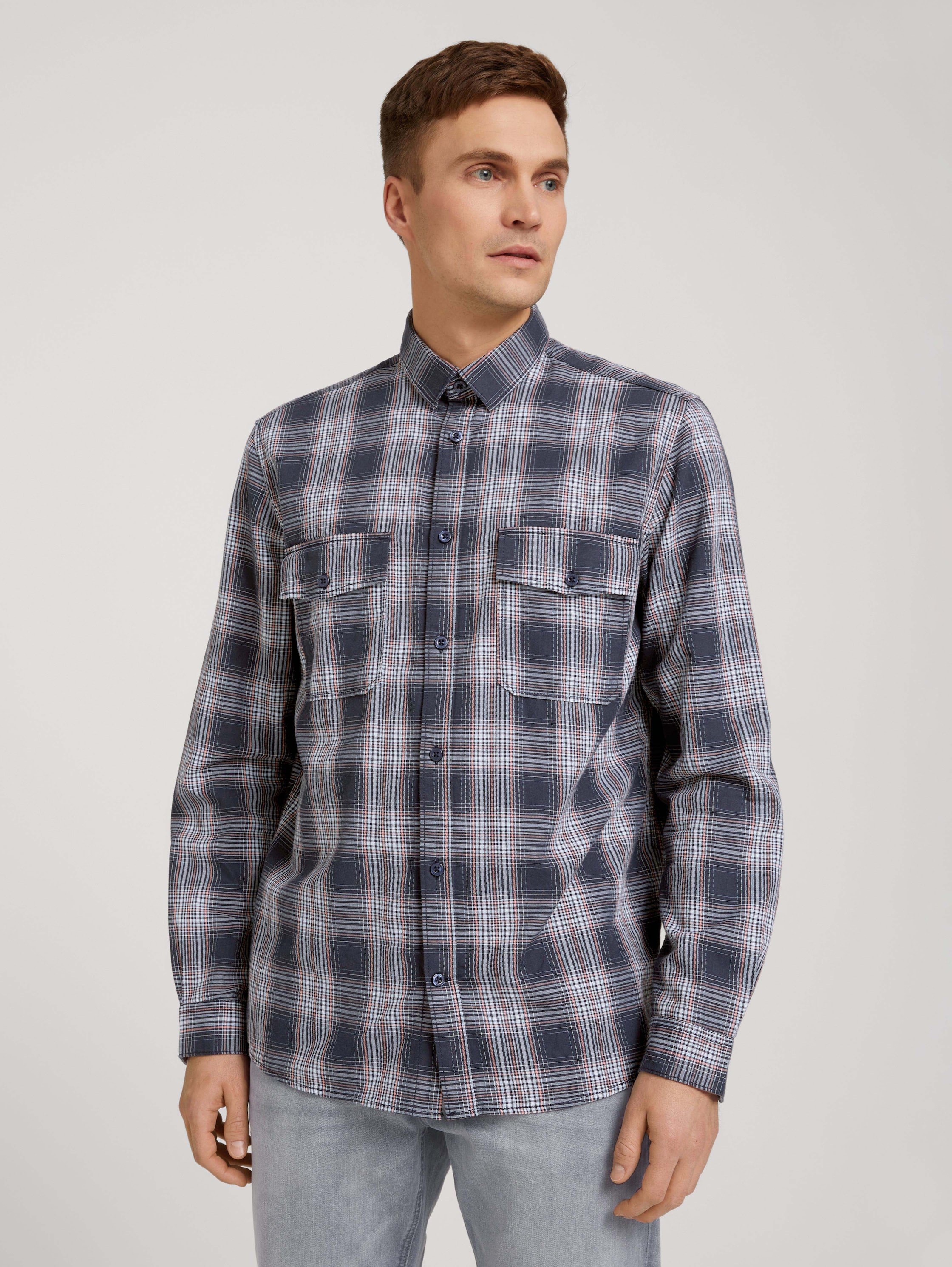 

Рубашка мужская TOM TAILOR 1029801 серая L, 1029801