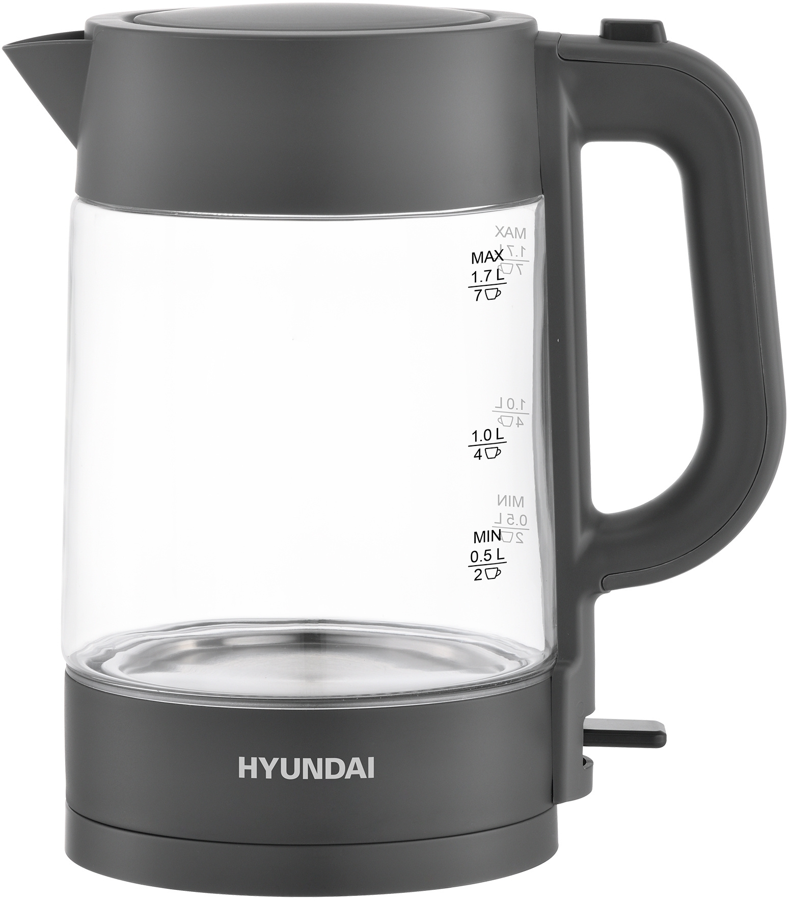 Чайник электрический HYUNDAI HYK-G7707 1.7 л серый