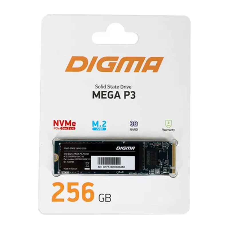 Карта памяти DIGMA M2 256Гб MEGA P3 DGSM3256GP33T (DGSM3256GP33T, 1633785)