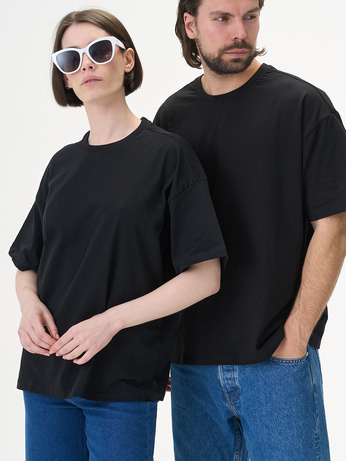 Футболка унисекс Uzcotton Оверсайз черная 3XL 600₽