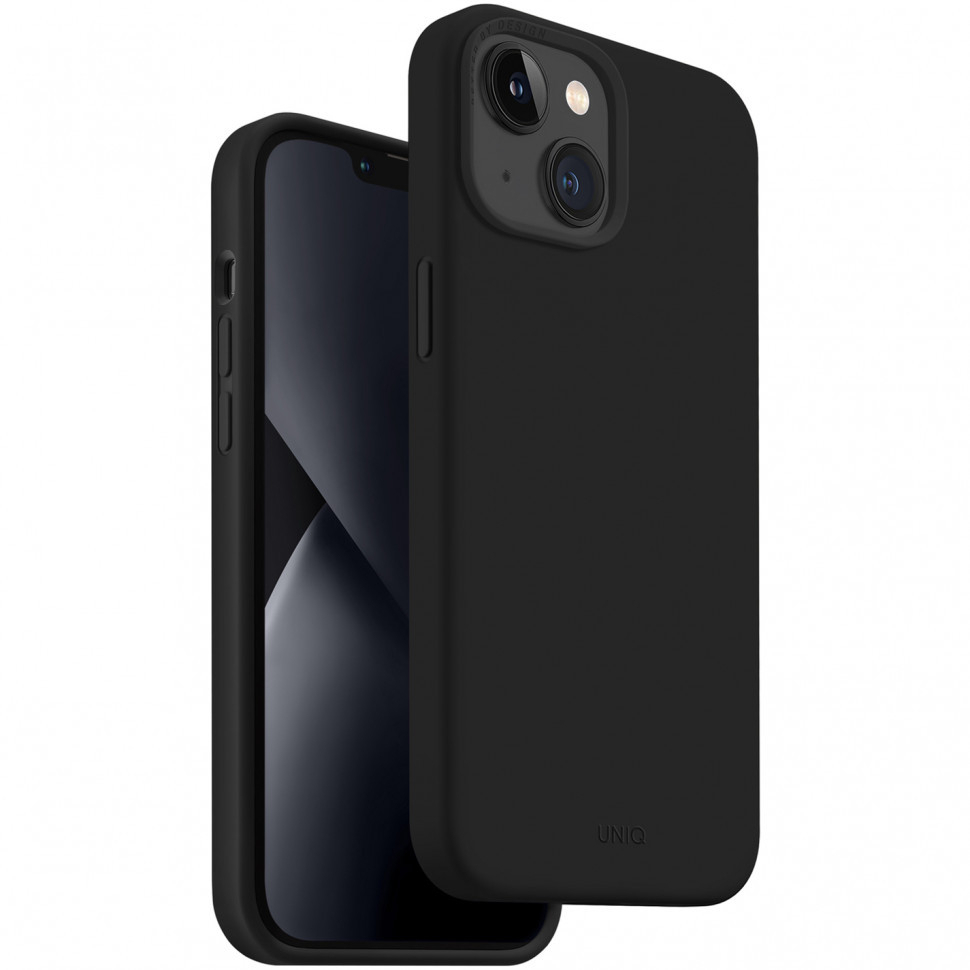 

Чехол uniq lino для iphone 14, черный (black) (ip6.1(2022)-linoblk), LINO