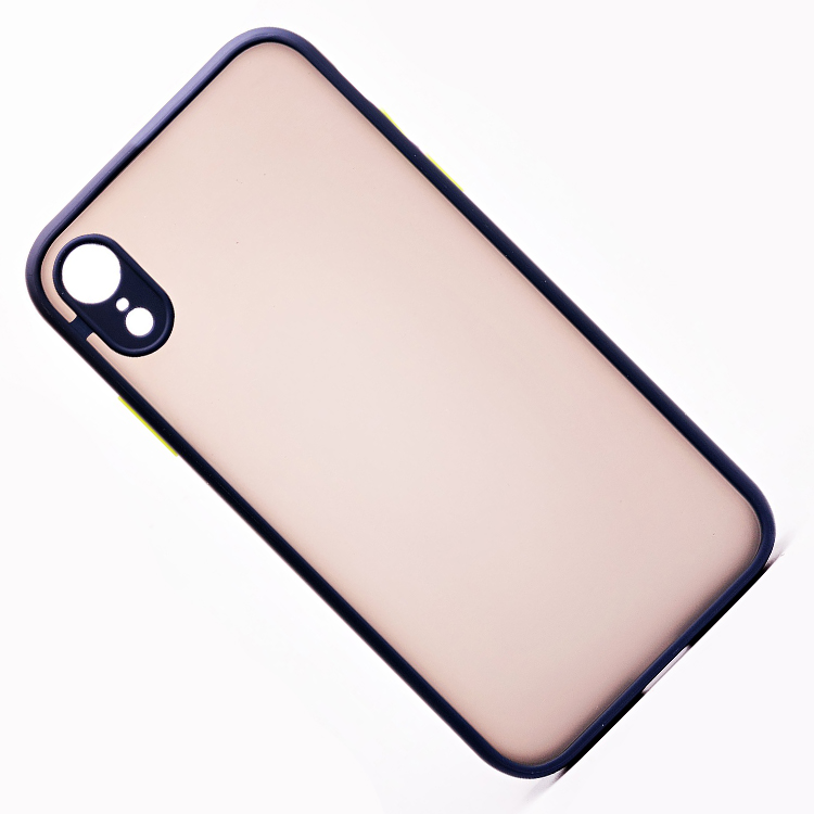 

Чехол для iPhone XR пластиковый с окантовкой синий