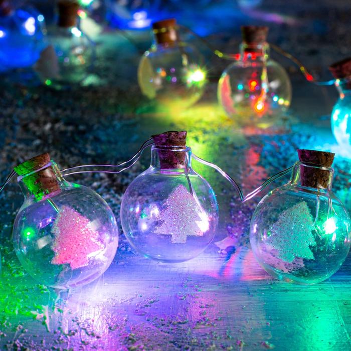

Световая гирлянда Luazon Lighting Шарики с елочкой Р00011586 1,6 м разноцветный/RGB, Шарики с елочкой