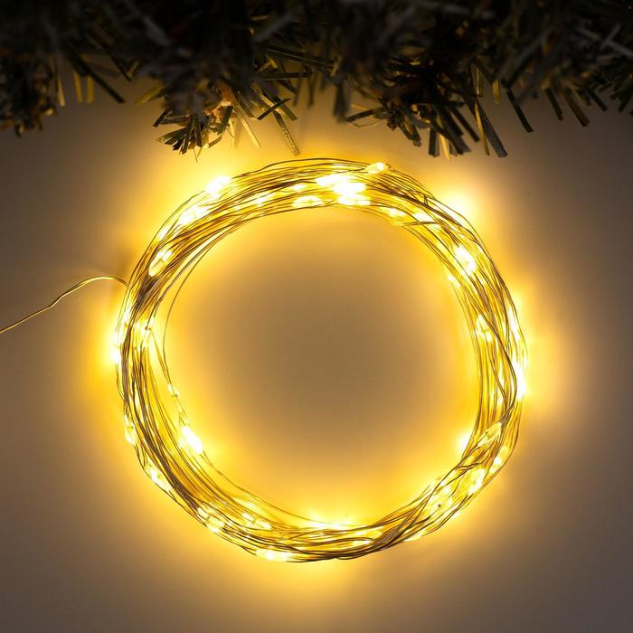 

Светодиодная нить Luazon Lighting Нить роса Р00011586 10 м белый теплый, Нить роса