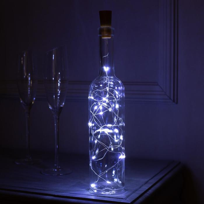 

Светодиодная нить Luazon Lighting Нить роса с пробкой Р00011586 2 м белый холодный, Нить роса с пробкой