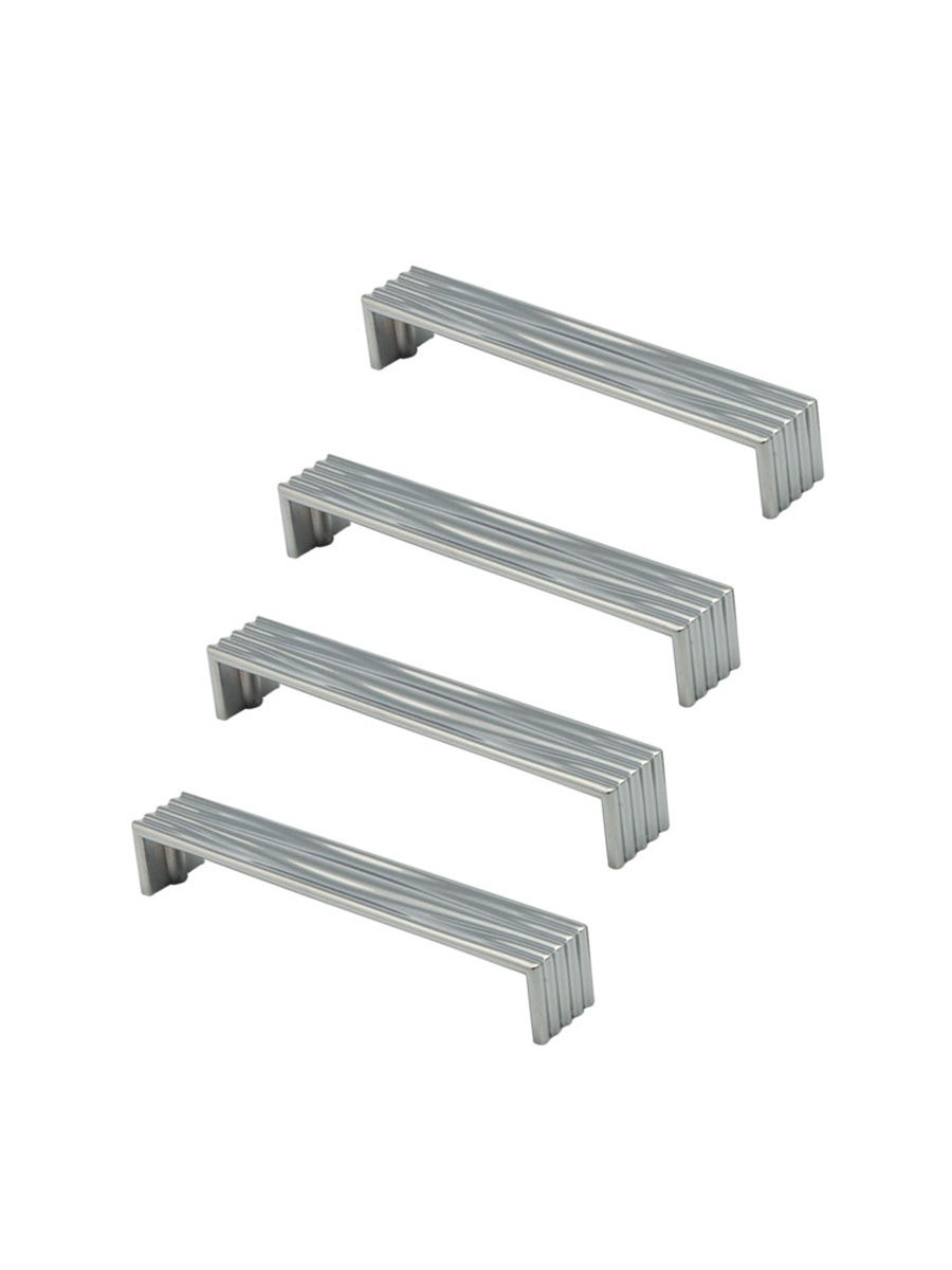 

Комплект из 4 шт Ручка-рейлинг Kerron 128 мм R-3040-128, хром, Серебристый;серый, R-3040