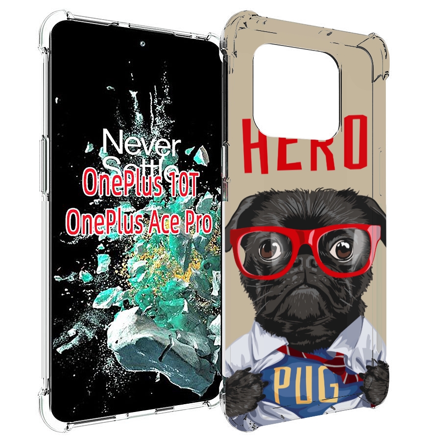 

Чехол MyPads Герой-PUG для OnePlus 10T, Прозрачный, Tocco