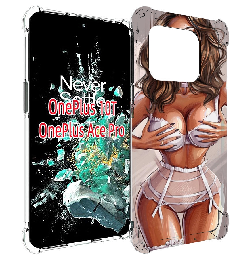 

Чехол MyPads Девушка-в-кружевном для OnePlus 10T, Прозрачный, Tocco