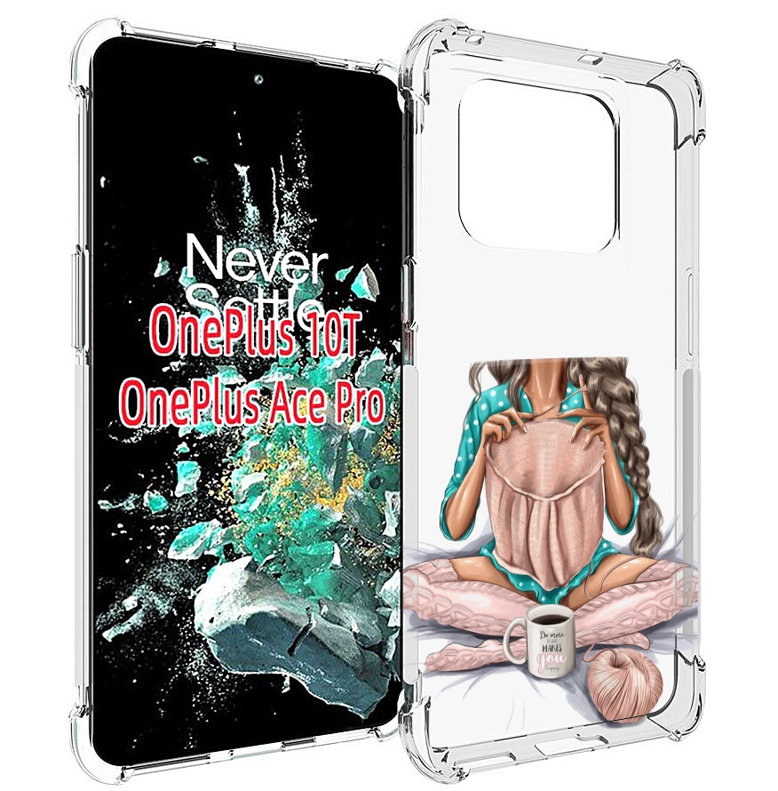 

Чехол MyPads Девушка-вяжет женский для OnePlus 10T, Прозрачный, Tocco