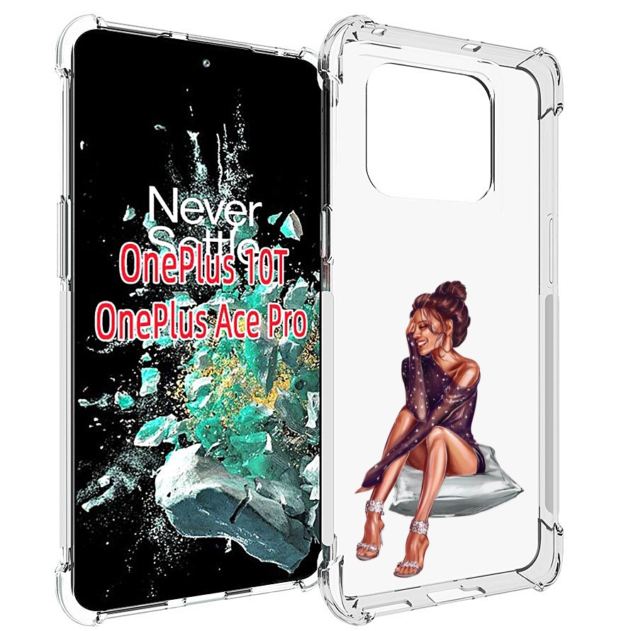 

Чехол MyPads Девушка-на-подушке женский для OnePlus 10T, Прозрачный, Tocco