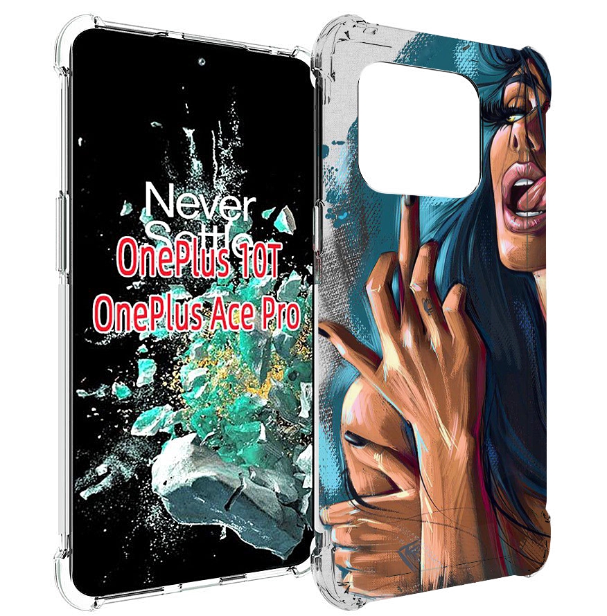 

Чехол MyPads Девушка-нарисованная-дерзкая женский для OnePlus 10T, Прозрачный, Tocco