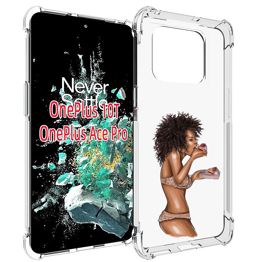 

Чехол MyPads Девушка-с-пирожными женский для OnePlus 10T, Прозрачный, Tocco