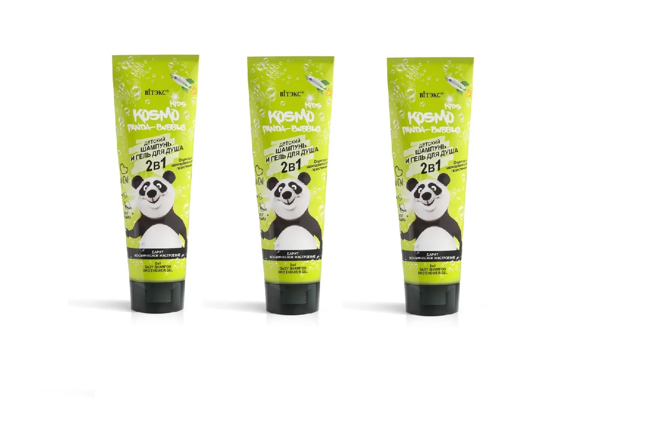 Шампунь - гель для душа витэкс детский kosmo kids panda-bubble 2в1 250 мл, комплект 3 шт Vitex