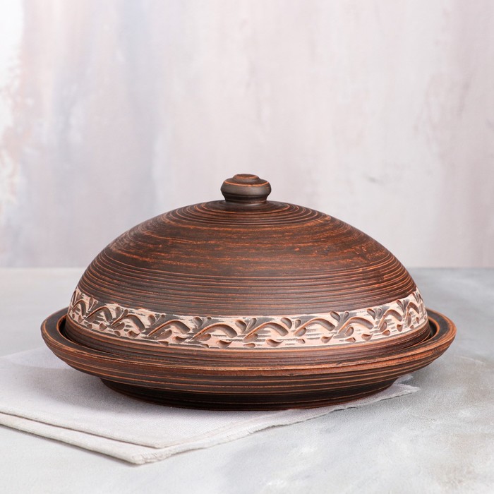 

Блинница "Лакомка", ангоб, красная глина, 2 л