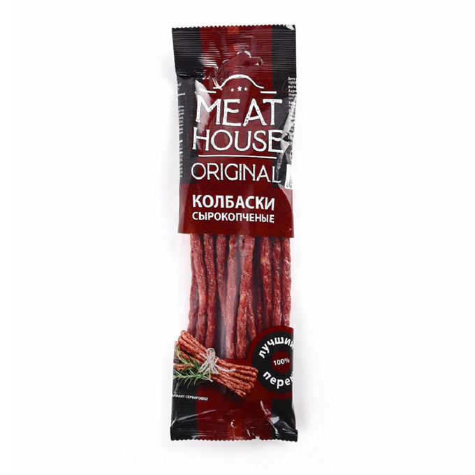 

Колбаски Meat House Original сырокопченые 100 г