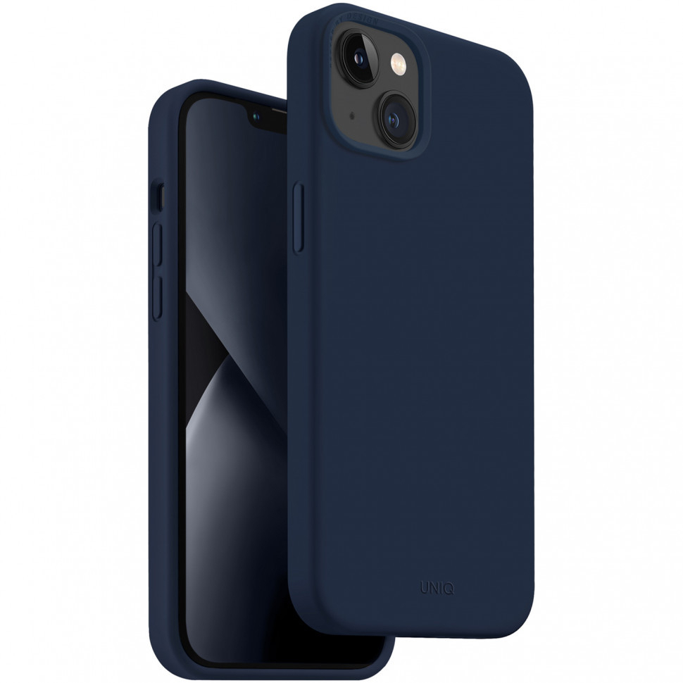 

Чехол uniq lino для iphone 14 plus, синий (blue) (ip6.7m(2022)-linoblu), LINO