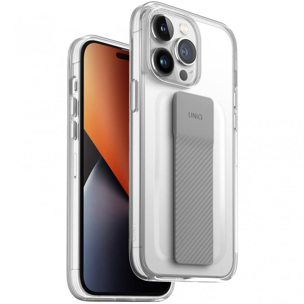 

Чехол uniq heldro mount + band для iphone 14 pro, clear (ip6.1p(2022)-helmclr), Прозрачный, Heldro Mount + Band