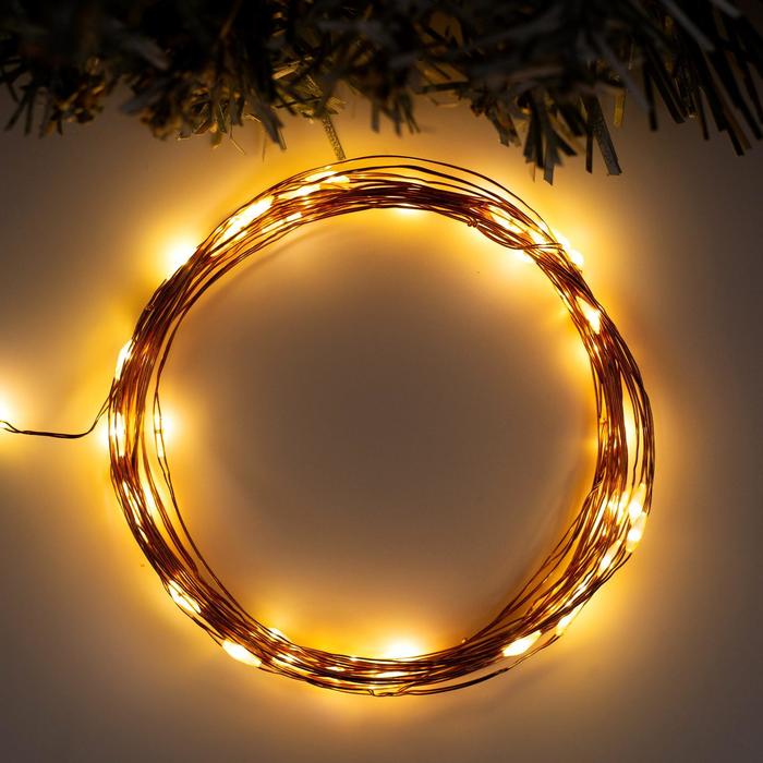 

Светодиодная нить Luazon Lighting Нить роса Р00011586 5 м белый теплый, Нить роса