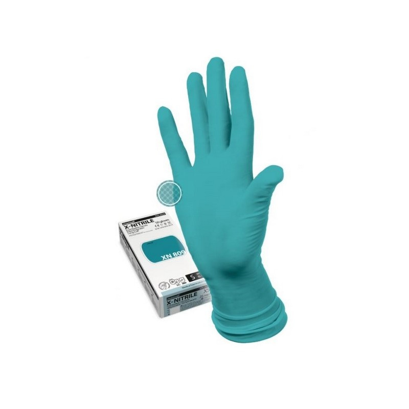Медицинские перчатки  нитрил, нестер, зелёный MANUAL XN 809 (XL) 50 шт