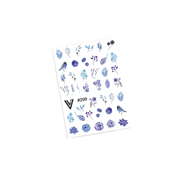 

Слайдеры для ногтей Vogue Nails водные наклейки украшения для декора, листья веточки цветы, Разноцветный