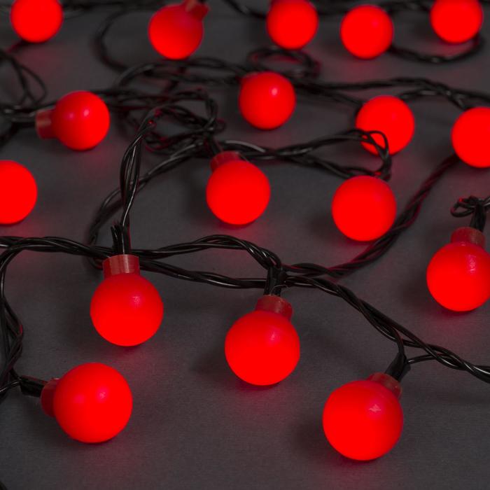 Световая гирлянда новогодняя Luazon Lighting Шарики красные Р00011586 5 м красный
