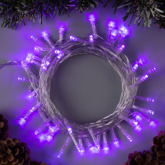 Световая гирлянда новогодняя Luazon Lighting Нить Р00011586 5 м фиолетовый