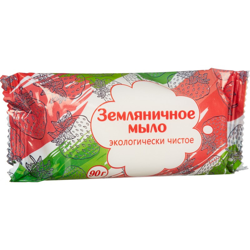 Мыло туалетное твёрдое 90г Земляничное Банное, (8шт.)