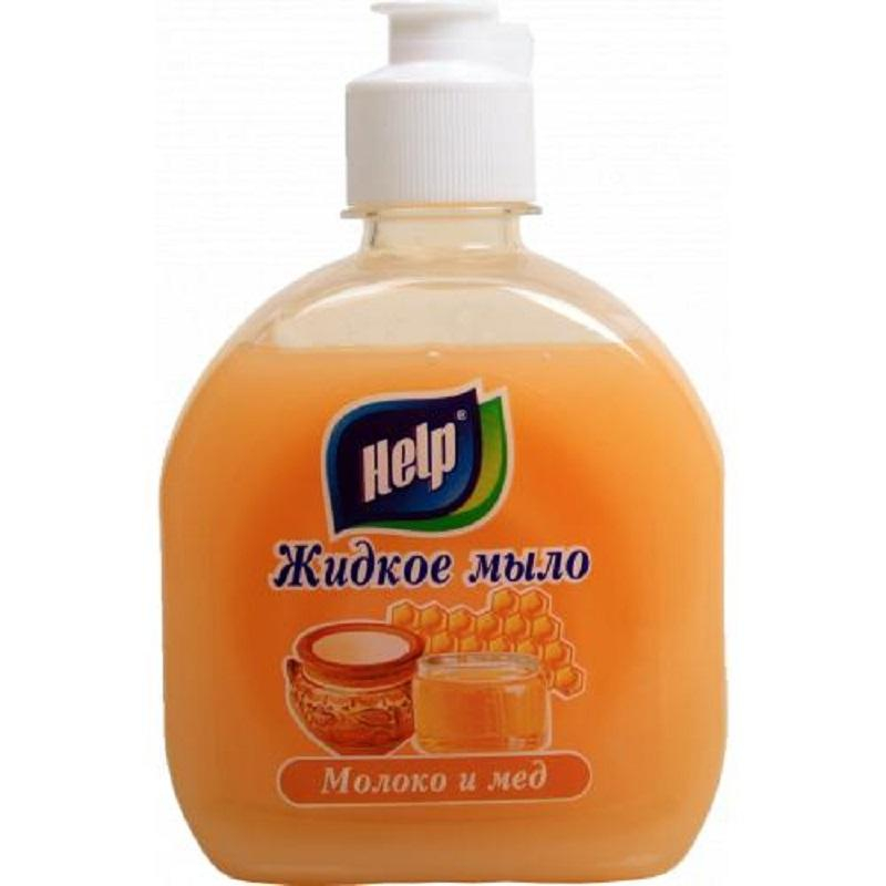 Мыло жидкое HELP 300мл флип-топ Молоко и мед, (3шт.)