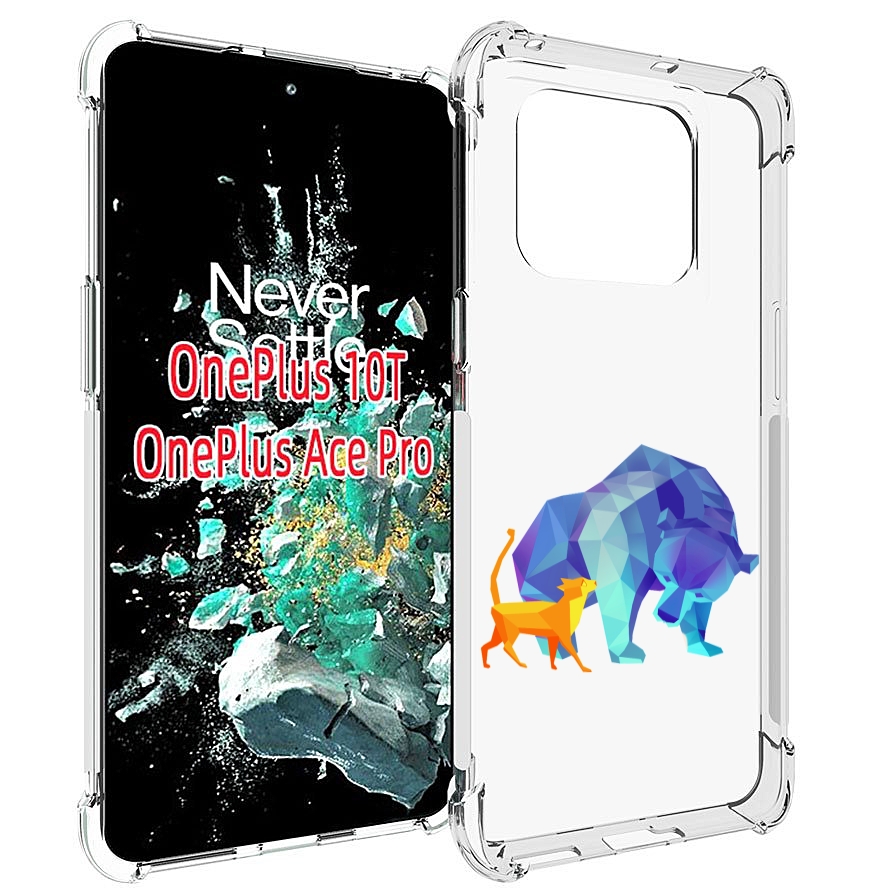 

Чехол MyPads Кот-и-медведь для OnePlus 10T, Прозрачный, Tocco