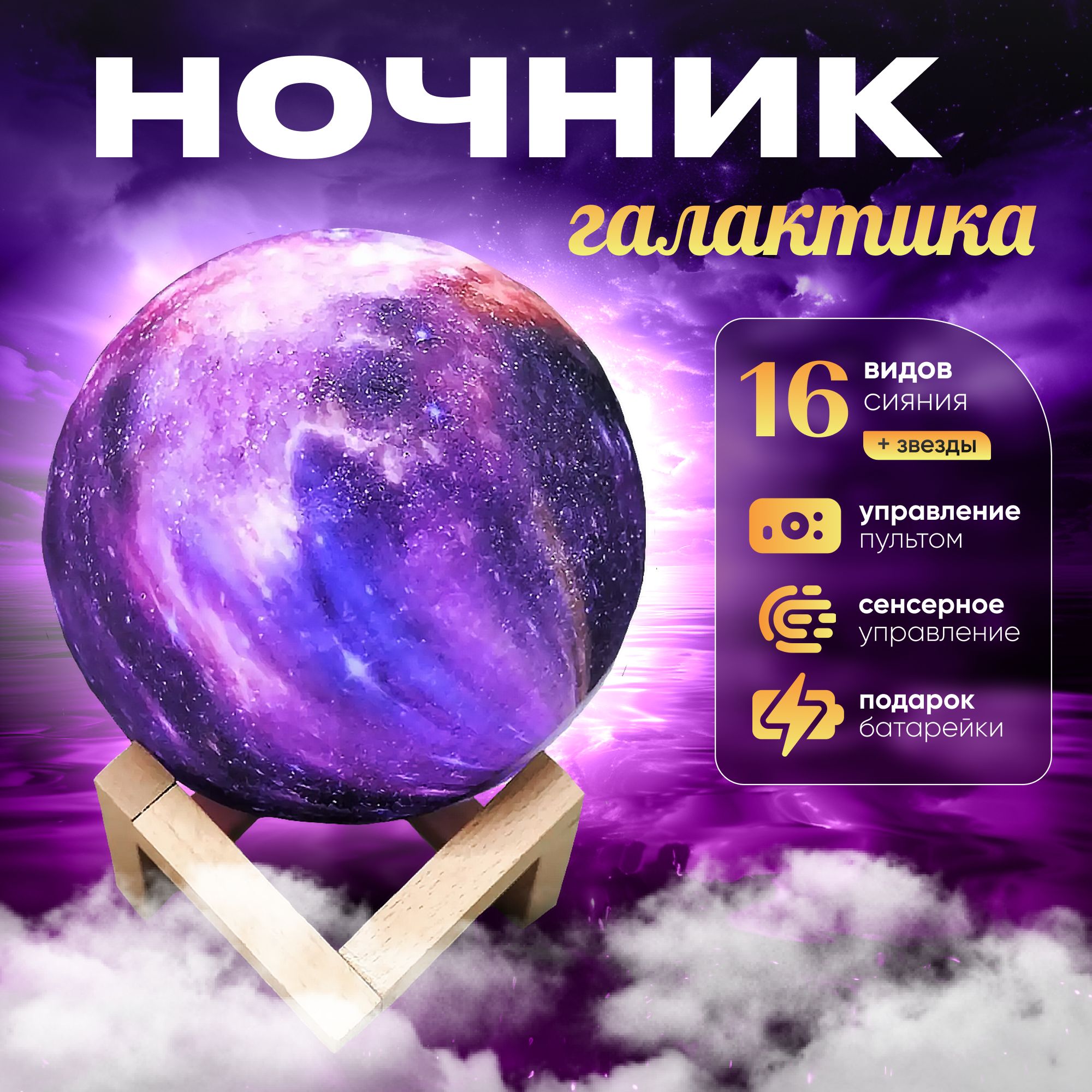 

Ночник Галактика, светильник настольный декоративный HomDoctor, nochnic1 серия 2