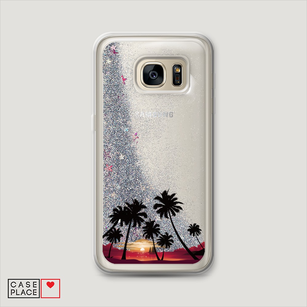 

Чехол Awog на Samsung Galaxy S7 Edge "Закат и пальмы", Разноцветный, 24691-1