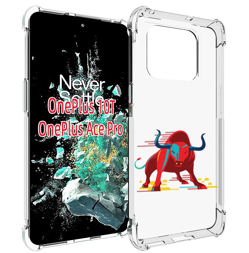 

Чехол MyPads Красный-бык для OnePlus 10T, Прозрачный, Tocco