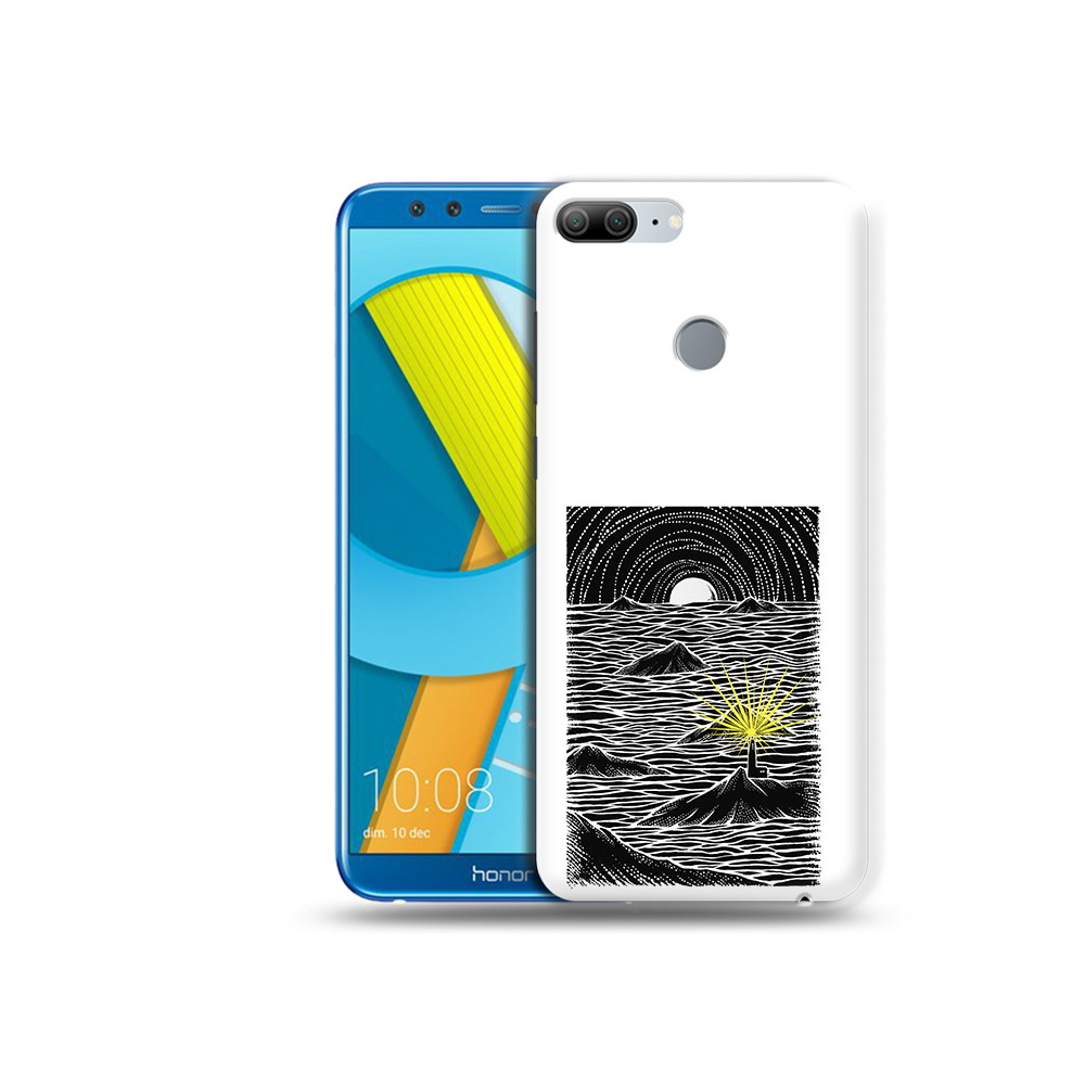 

Чехол MyPads Tocco для Huawei Honor 9 Lite маяк в черно белом море (PT117118.56.460), Прозрачный, Tocco