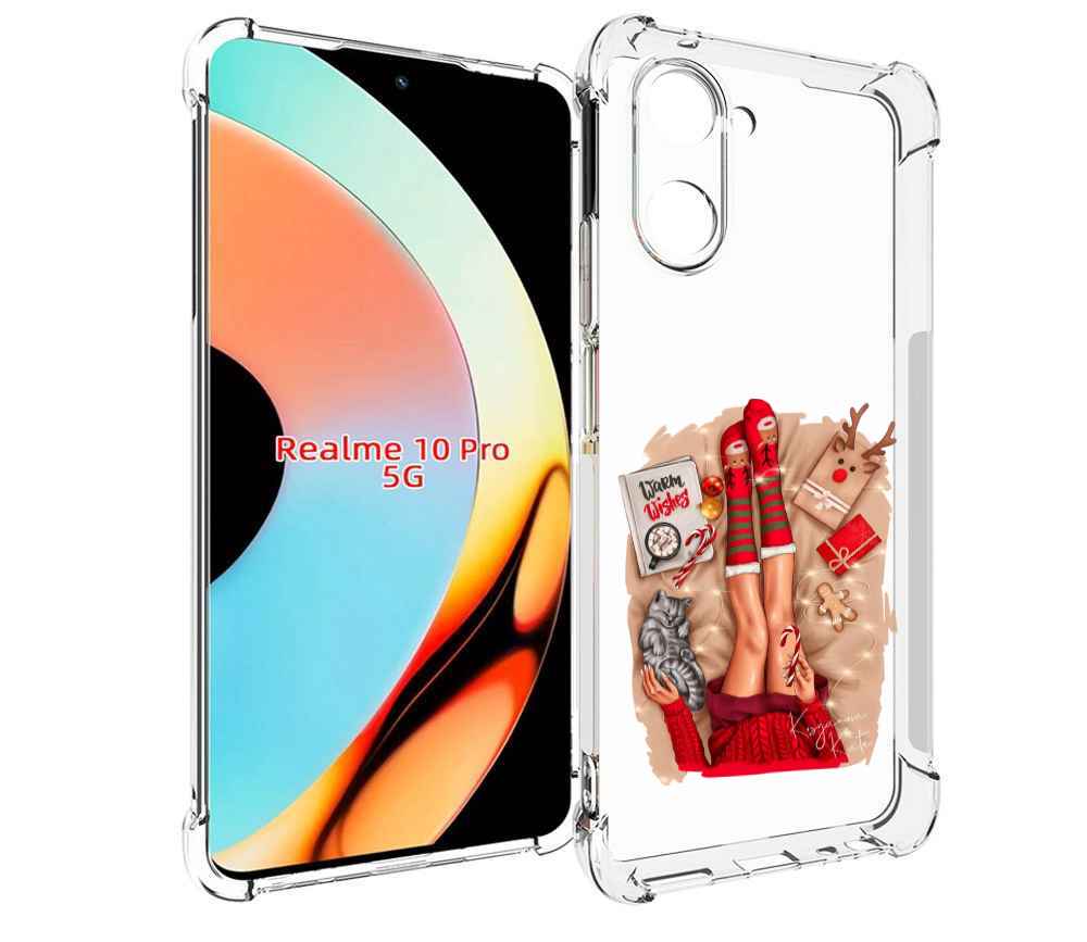 

Чехол бампер MyPads уютный-арт женский для Realme 10 Pro противо..., Прозрачный, Tocco