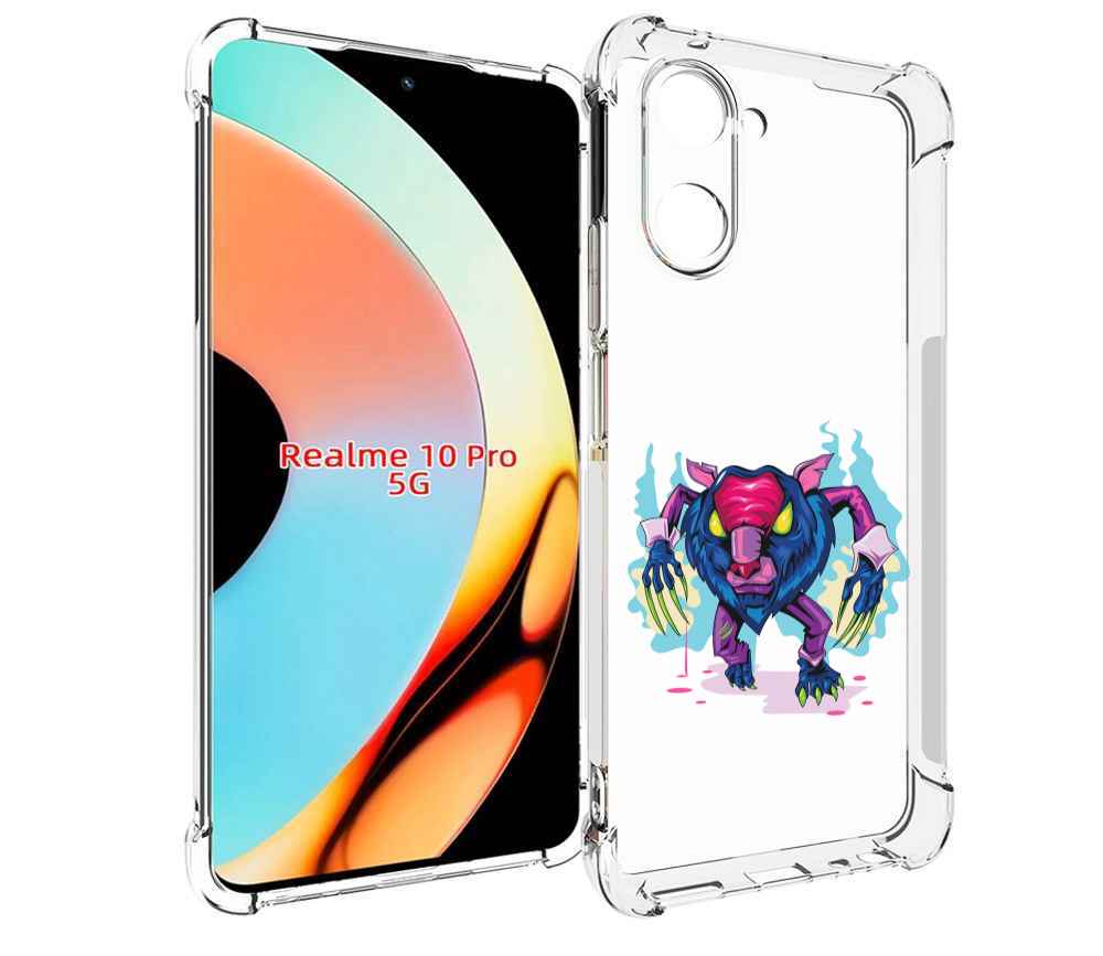 

Чехол бампер MyPads фиолетовая-россомаха для Realme 10 Pro проти..., Прозрачный, Tocco