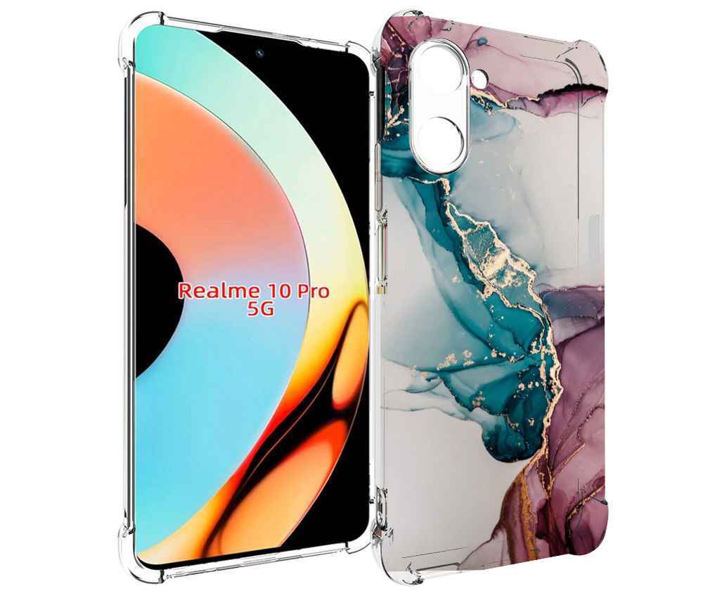 

Чехол бампер MyPads фиолетовый синий краски для Realme 10 Pro пр..., Прозрачный, Tocco