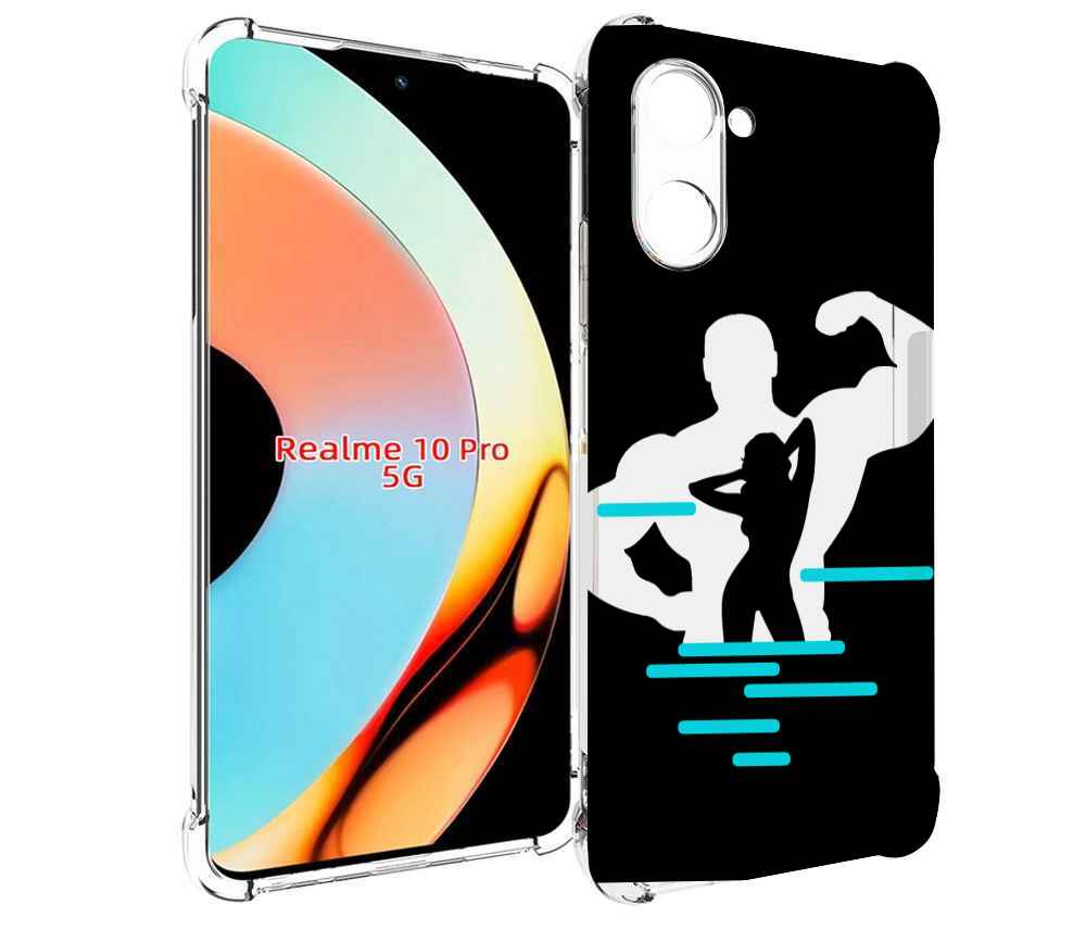 

Чехол бампер MyPads фитнес-тренировка для Realme 10 Pro противоу..., Прозрачный, Tocco