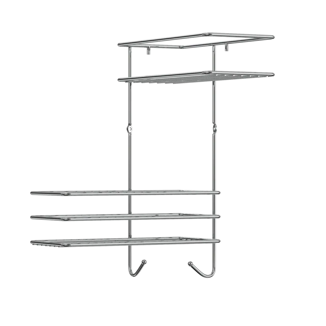 

Полка настенная угловая двойная Lemer Soul 22.5x35x22.5 см металл цвет хром