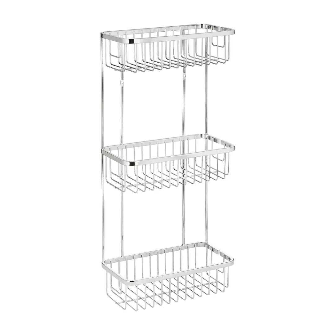 

Полка для ванной ЧМЗ Монолитик 505-003-01 угловая трехъярусная 13.1x55.3x25 см цвет хром