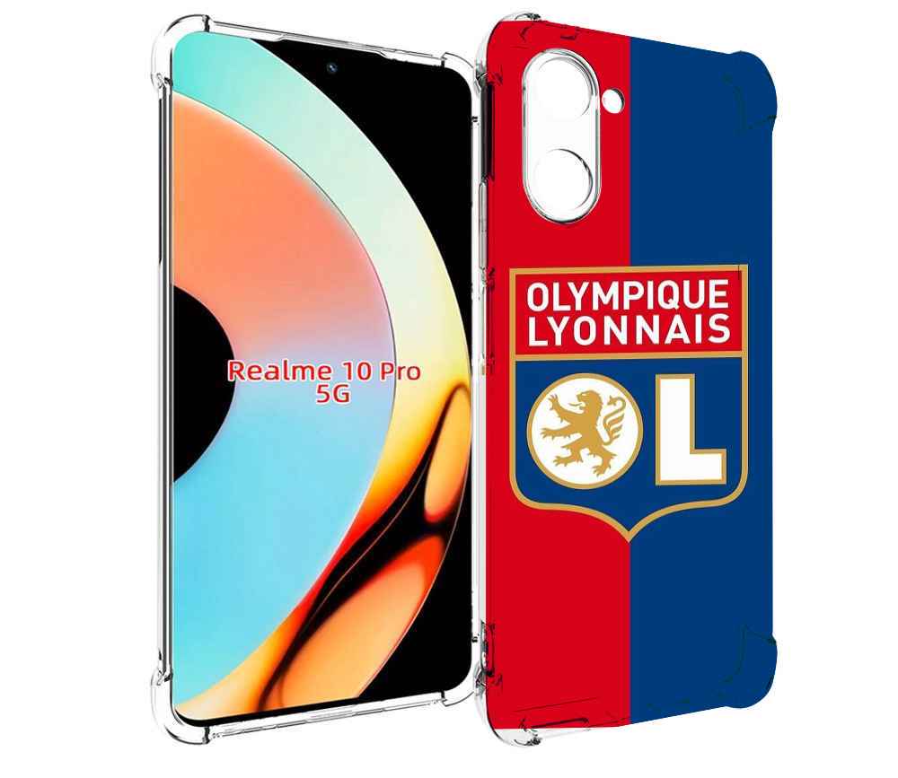 

Чехол бампер MyPads фк лион эмблема для Realme 10 Pro противоуда..., Прозрачный, Tocco