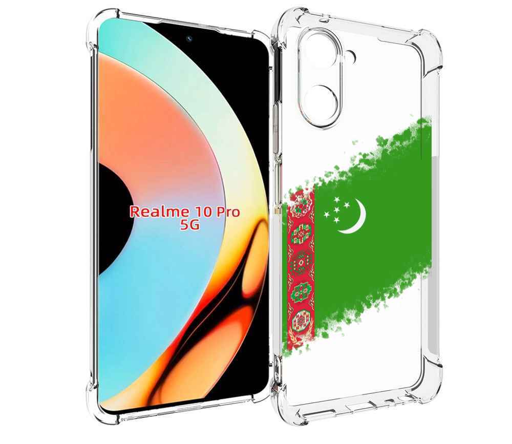 

Чехол бампер MyPads флаг герб Туркменистан-1 для Realme 10 Pro п..., Прозрачный, Tocco