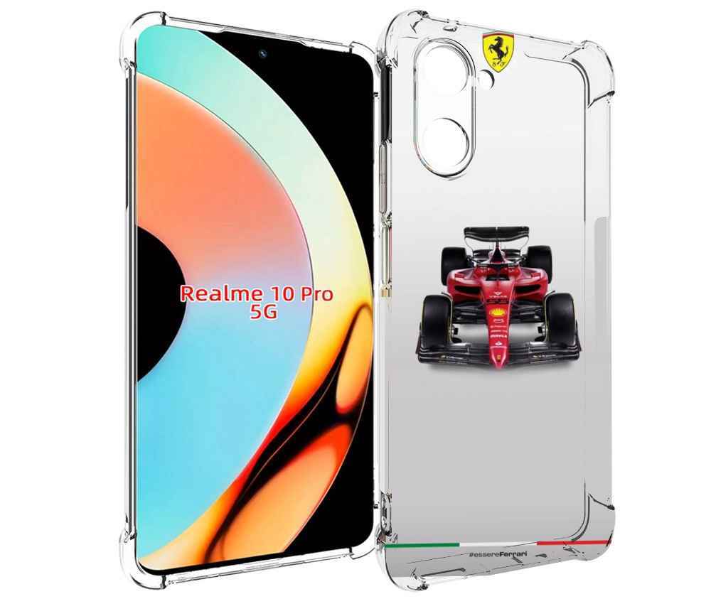 

Чехол бампер MyPads формула 1 феррари для Realme 10 Pro противоу..., Прозрачный, Tocco