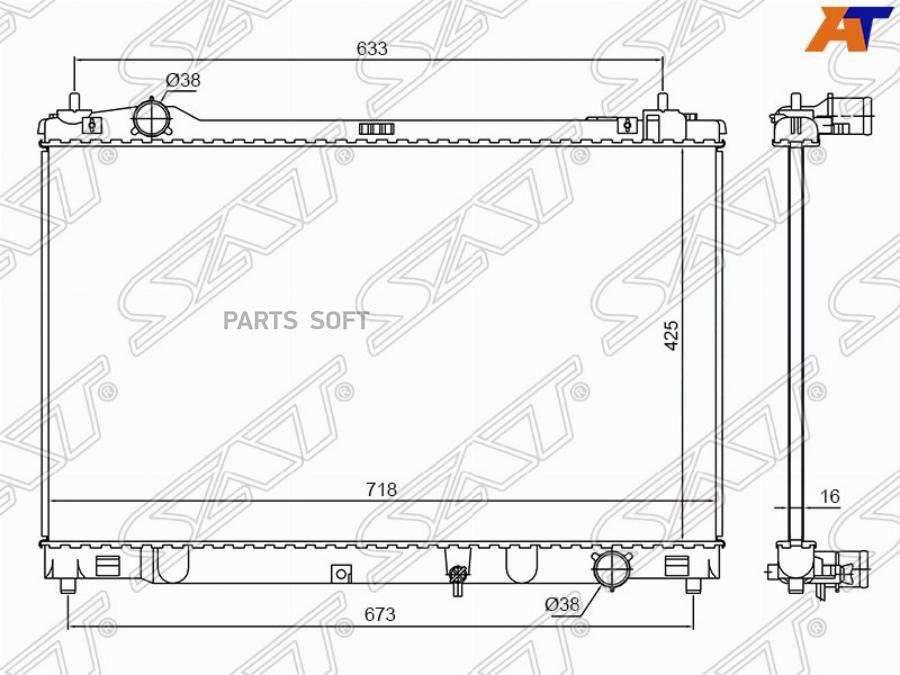 Радиатор Toyota Crown 12-18 / Lexus Gs F 15- / Gs200T 16-17 / Gs250 12-16 SAT TY0024