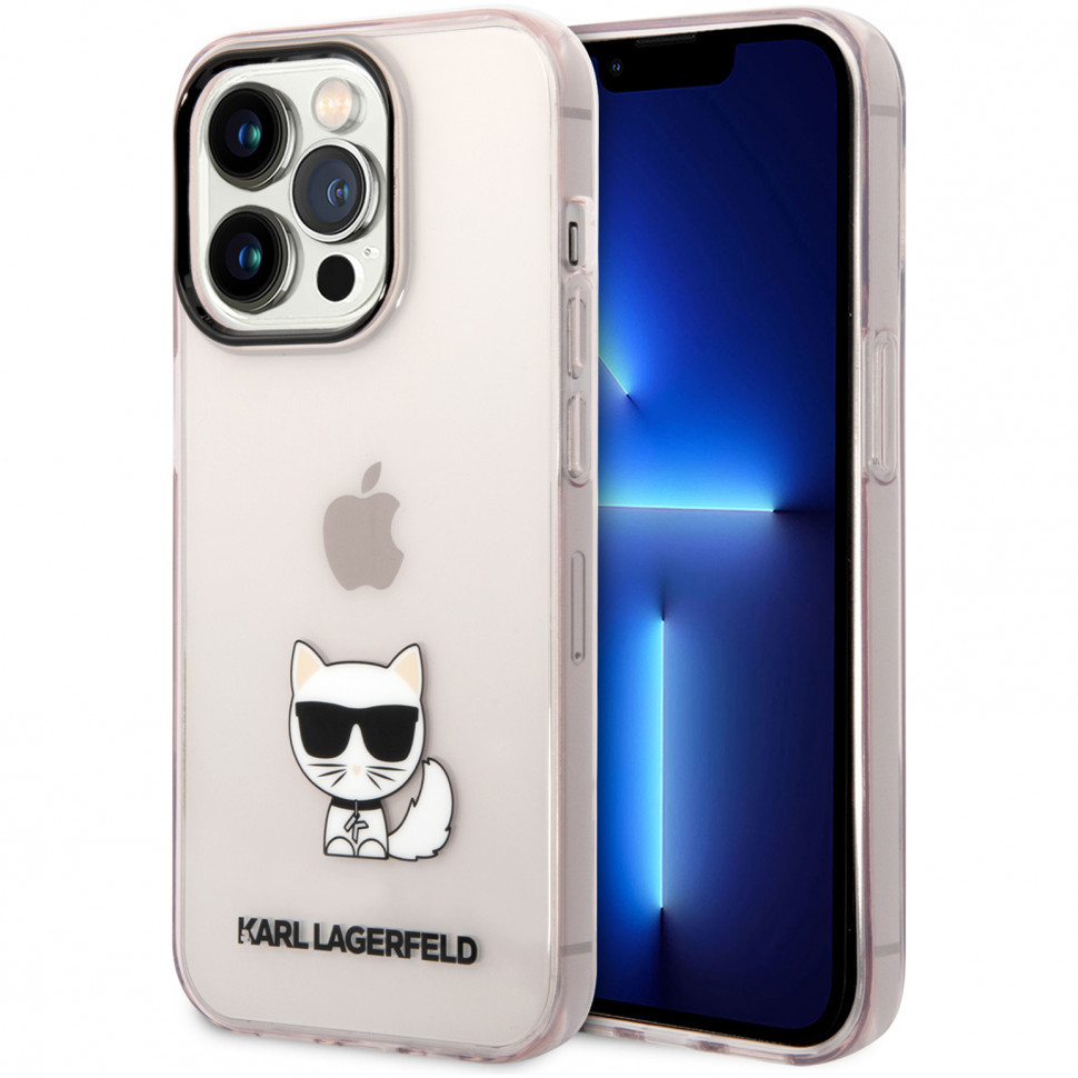 фото Чехол cg mobile karl lagerfeld pc/tpu choupette body hard для iphone 14 pro, розовый