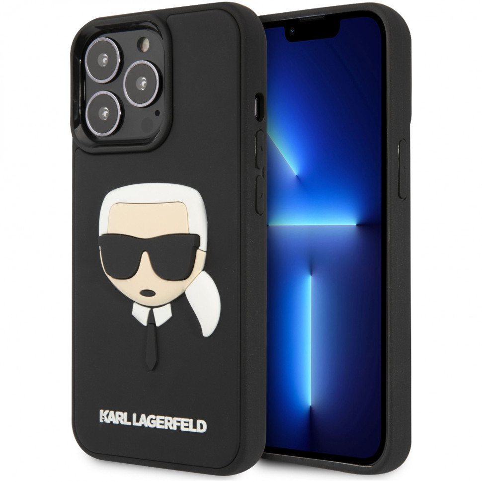 Чехол Karl Lagerfeld 3d rubber karl's head hard для iphone 14 pro max, черный