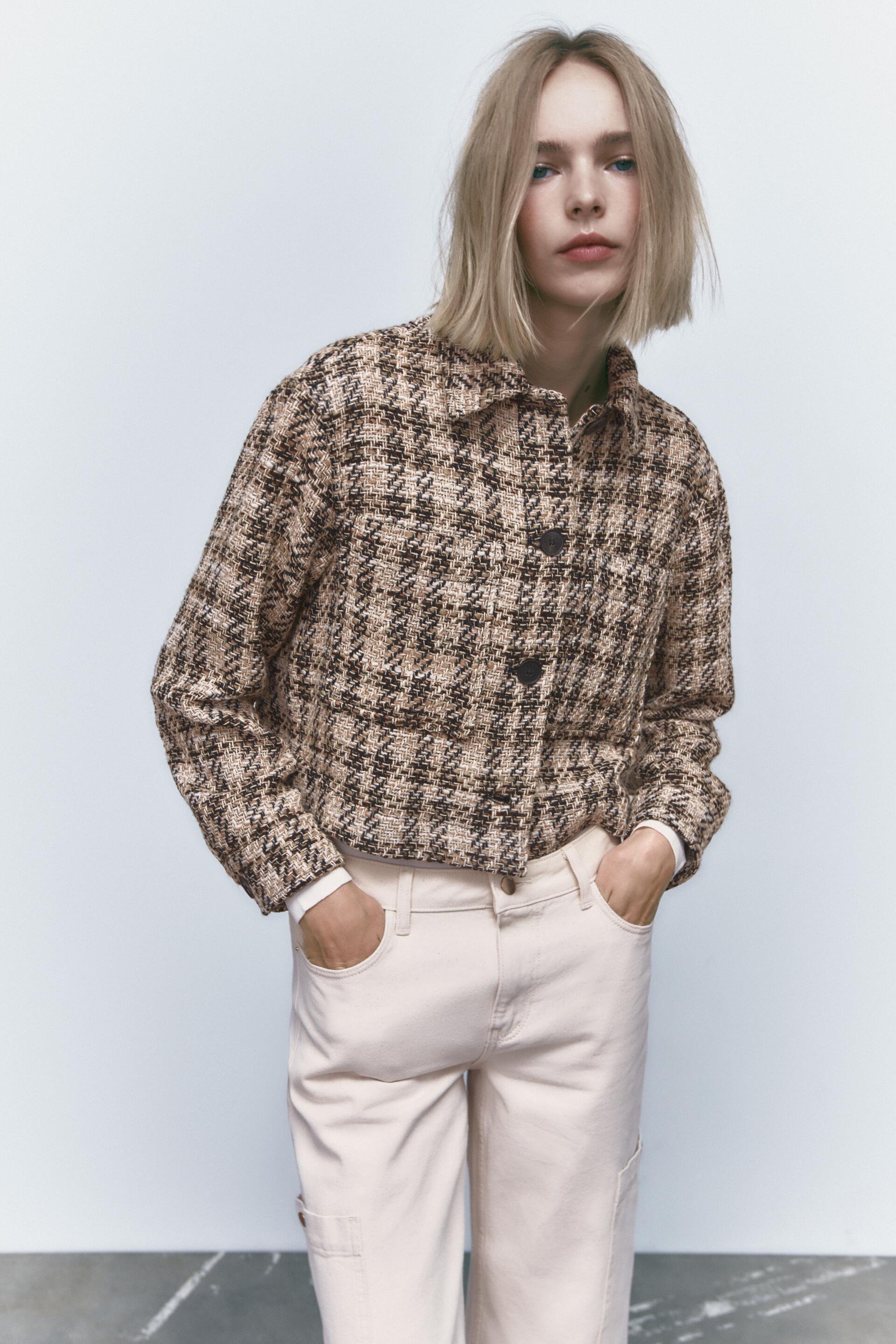 

Жакет женский ZARA 08678169 бежевый M (доставка из-за рубежа), 08678169