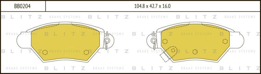 

Тормозные колодки BLITZ задние BB0204
