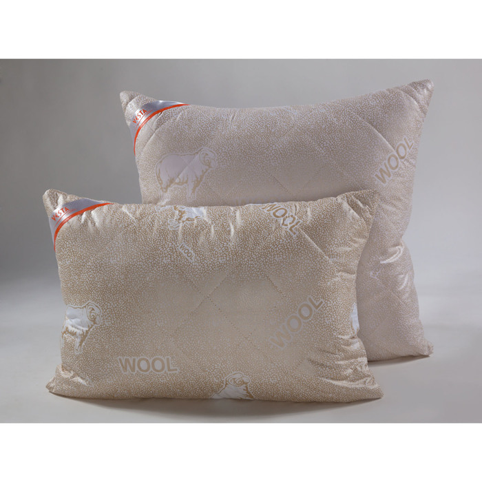 фото Vesta подушка стёганная 70х70 см, шерсть мериноса, ткань глосс-сатин, п/э 100%