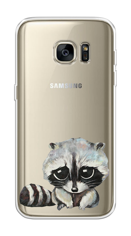 

Чехол на Samsung Galaxy S7 "Большеглазый енот", Серый;черный;прозрачный, 24550-1