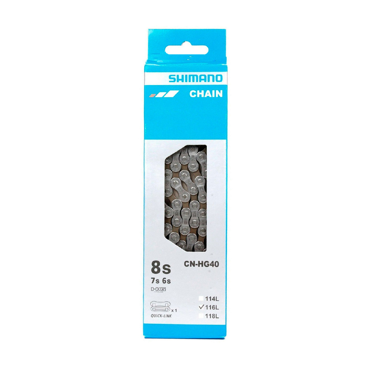 

Shimano Цепь Shimano CN-HG40, 6/7/8ск., 116 зв., зам. UG51, цвет Серебристый, CN-HG40